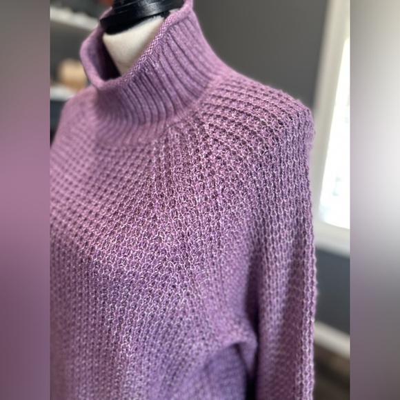 American Eagle Soft Sweater Purple Size XS NWT Cozy Chunky Knit AE Turtleneck - Picture 2 of 6
